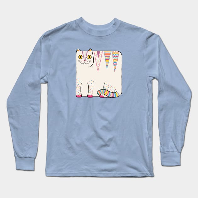 White Loaf Cat Long Sleeve T-Shirt by Drawn to Cats